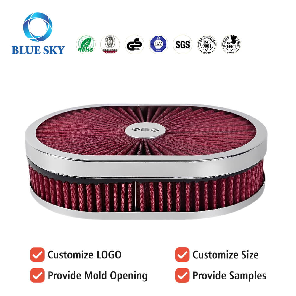 OEM ODM High Performance Customized 12x2 Washable Oval air Filter Kit for 5-18 Carb Neck OEM ODM Высокопроизводительный индивидуальный комплект моющегося овального воздушного фильтра 12x2 для карбюраторной горловины 5-18