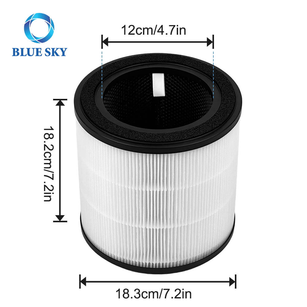 Size of 3-in-1 HEPA Filter Activated Carbon Filter Replacement for Bosch Air 2000 Air Purifier Размер замены фильтра HEPA 3-в-1 с активированным углем для очистителя воздуха Bosch Air 2000