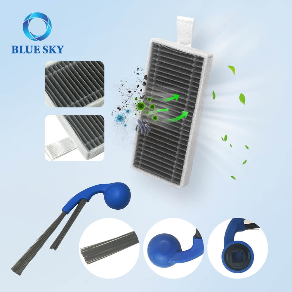 Details of Side Brush and Filter for Ecovacs Deebot T80 Omni T80 Robotic Vacuum Cleaner Детали боковой щетки и фильтра для робота-пылесоса Ecovacs Deebot T80 Omni T80