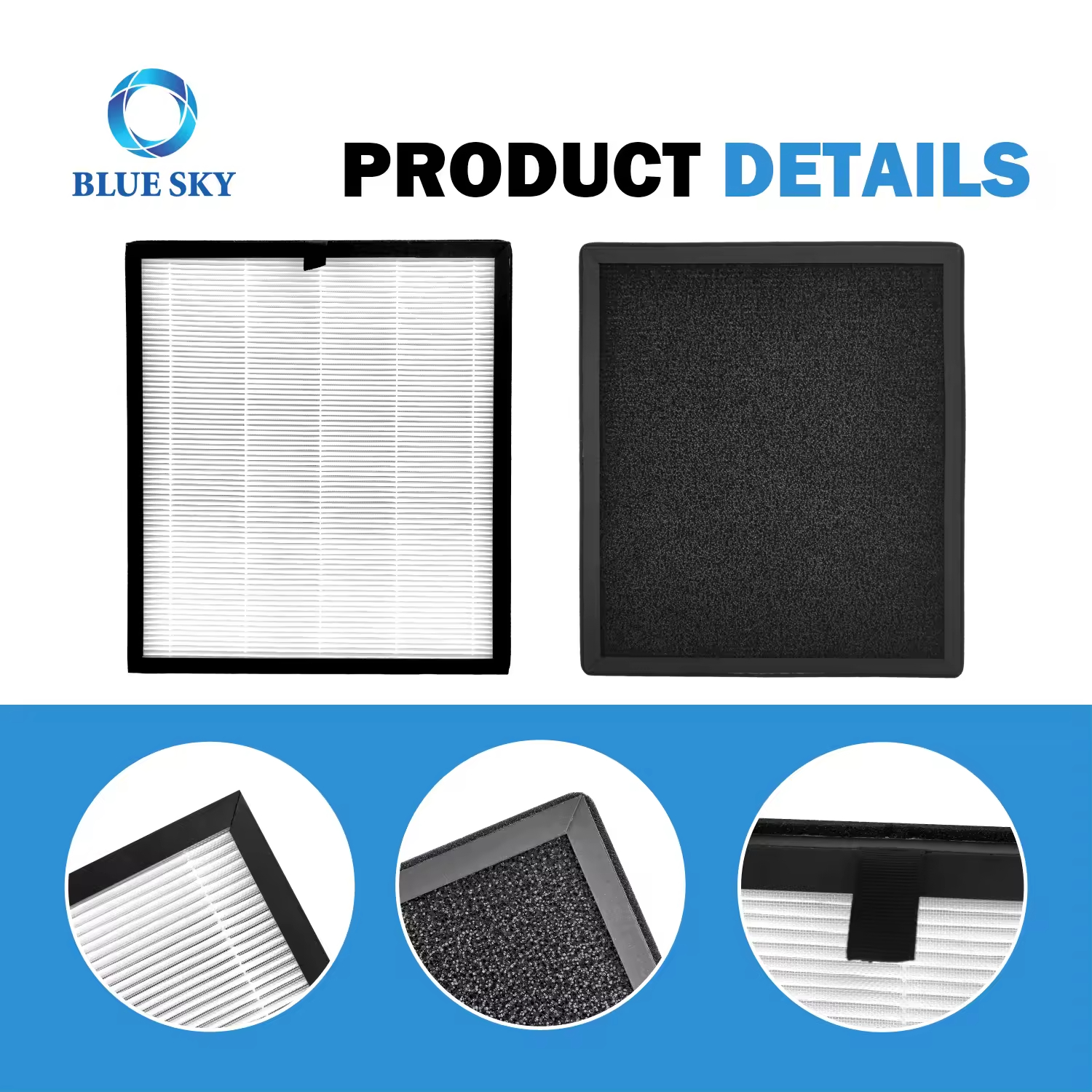 Details of 3-in-1 True HEPA Activated Carbon Replacement Filter HAP603 Compatible with ECOSELF HAP603 Подробная информация о 3-в-1 с активированным углем HEPA Сменный фильтр HAP603, совместимый с ECOSELF HAP603.