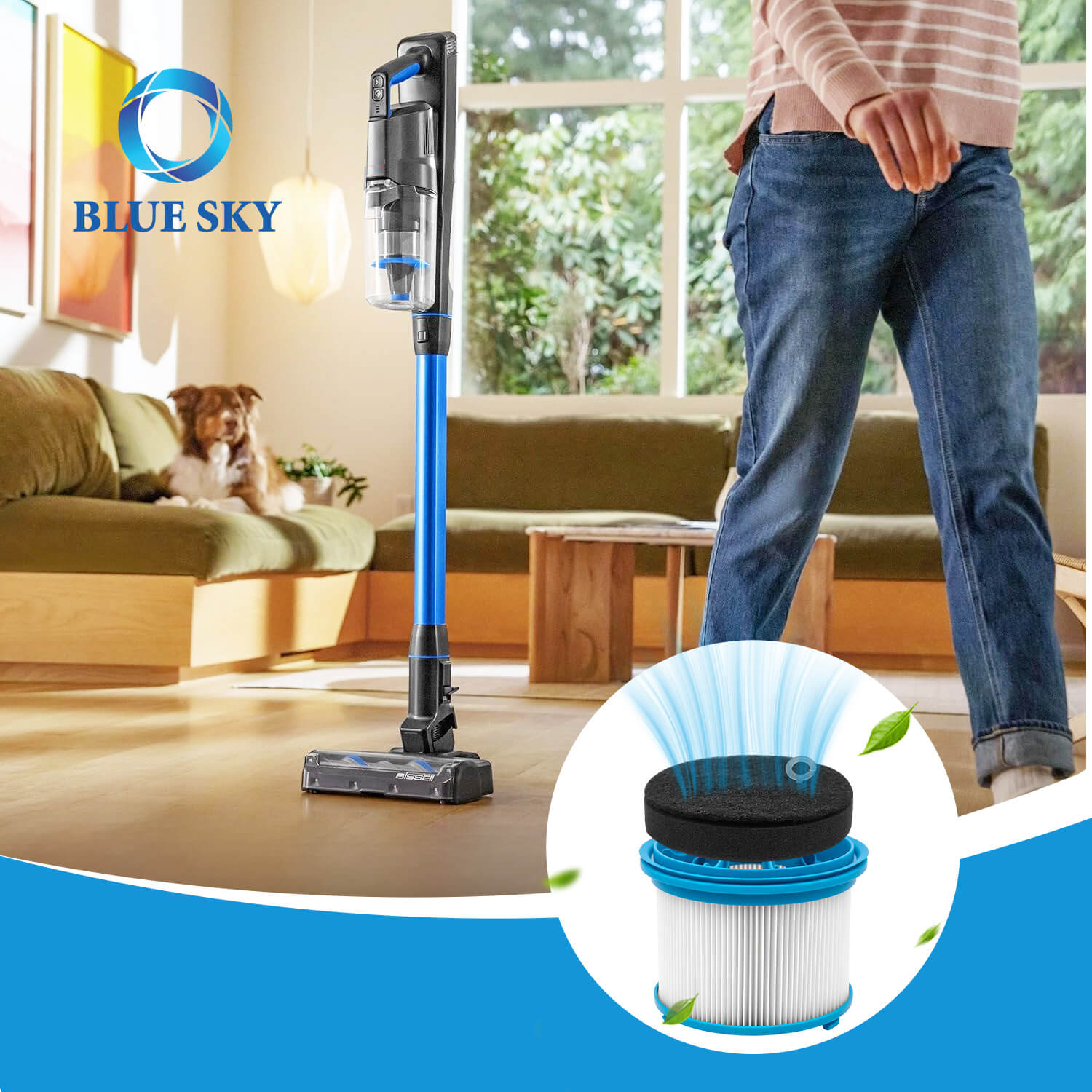 1646969 1646970 Сменный фильтр HEPA и пенопластовая прокладка для пылесосов Bissell PowerClean FurGuard 280 Вт и FurFinder 200 Вт, модели 4039/4052