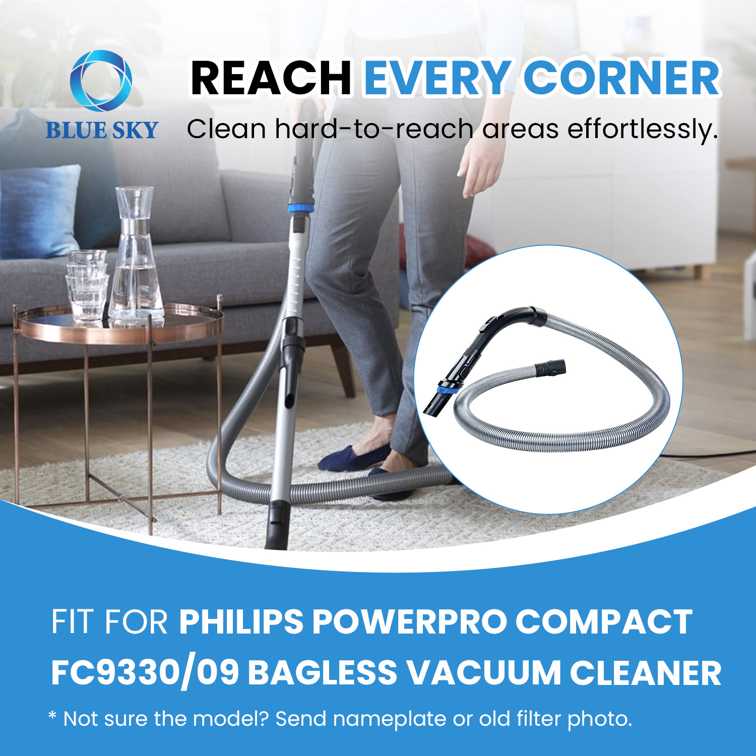 Шланг пылесоса с ручкой, сменный разъем, подходит для FC9078 FC9330 FC9331 FC9332 FC9350