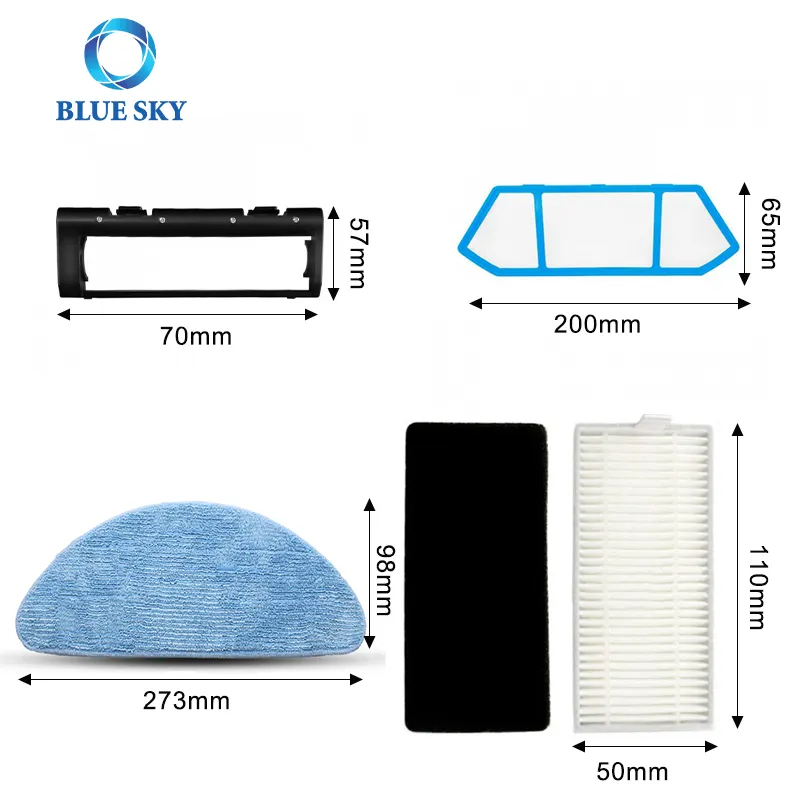 Роликовая щетка, боковая щетка HEPA-фильтр, сменная накладка для швабры, комплект запасных частей для роботов-пылесосов Neatsvor X500