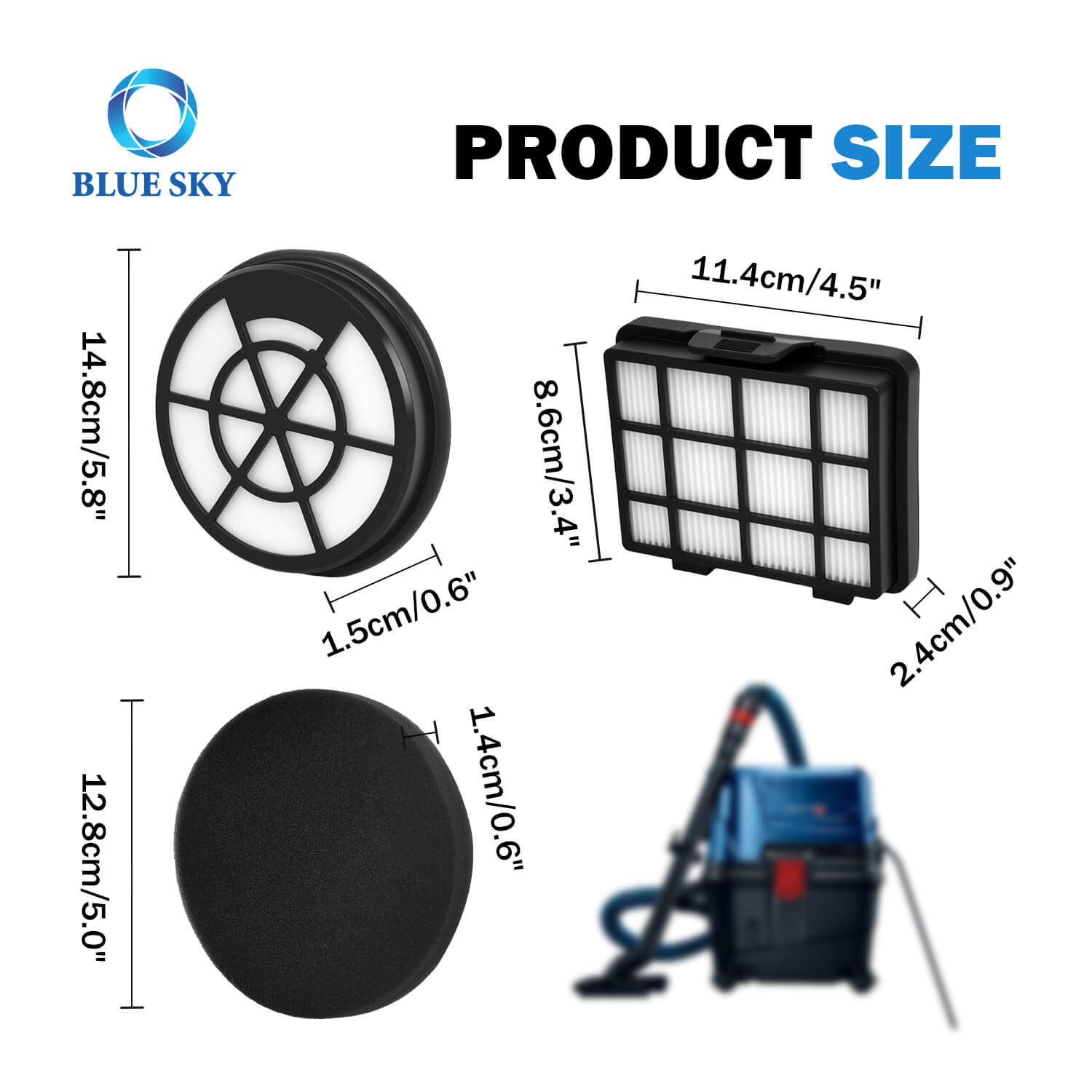 Китайский поставщик фильтров, замена пенного фильтра HEPA для пылесоса без мешка Bosch BBZ152EF Series 2 BGC05 / BGS05