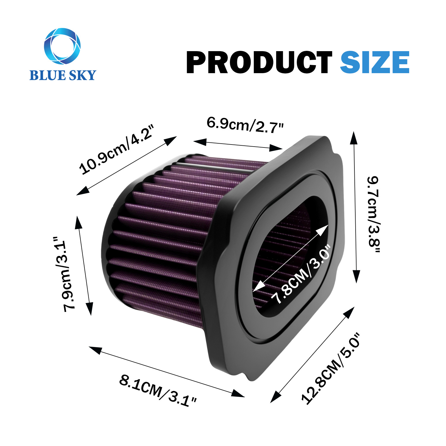 Высокопроизводительная замена воздушного фильтра для Yamaha MT-07 MT07 2014–2023