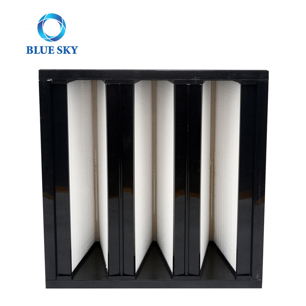 Оптовая пластиковая рама H13 H14 HEPA фильтр 3 V-образная вентиляция Воздушные фильтры HVAC
