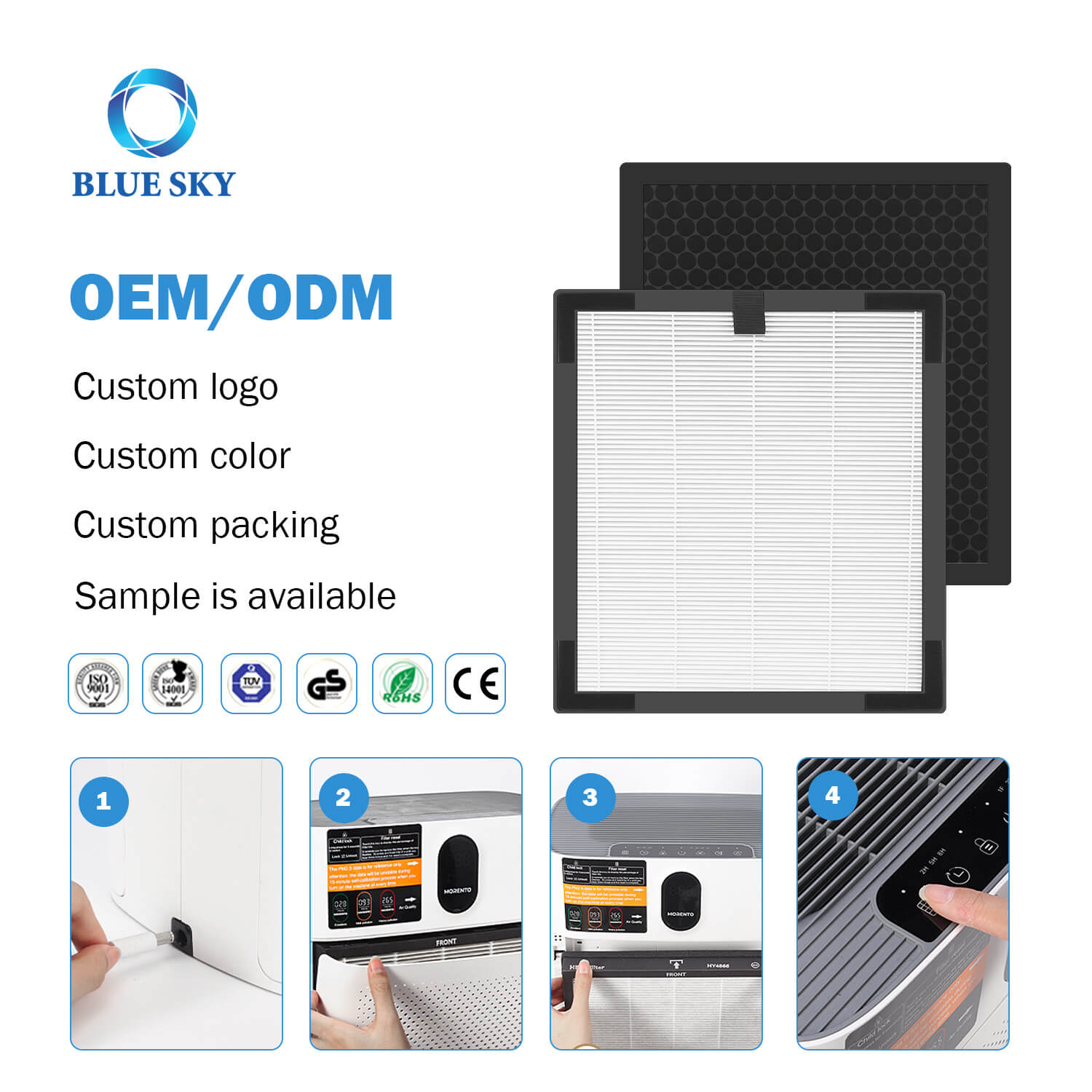 Замена фильтра HEPA HY4866 H13 для очистителя воздуха - поставка OEM-производителя