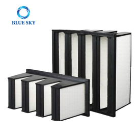 MERV 15 HEPA Filter Пластиковая рама 4 V Банковская вентиляция Воздушный фильтр HVAC для центральной чистой комнаты