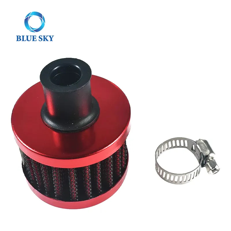 Воздушный фильтр 12 мм, мини-универсальный красный моторный конус, впускной фильтр для холодного и чистого воздуха, турбовентиляционный сапун