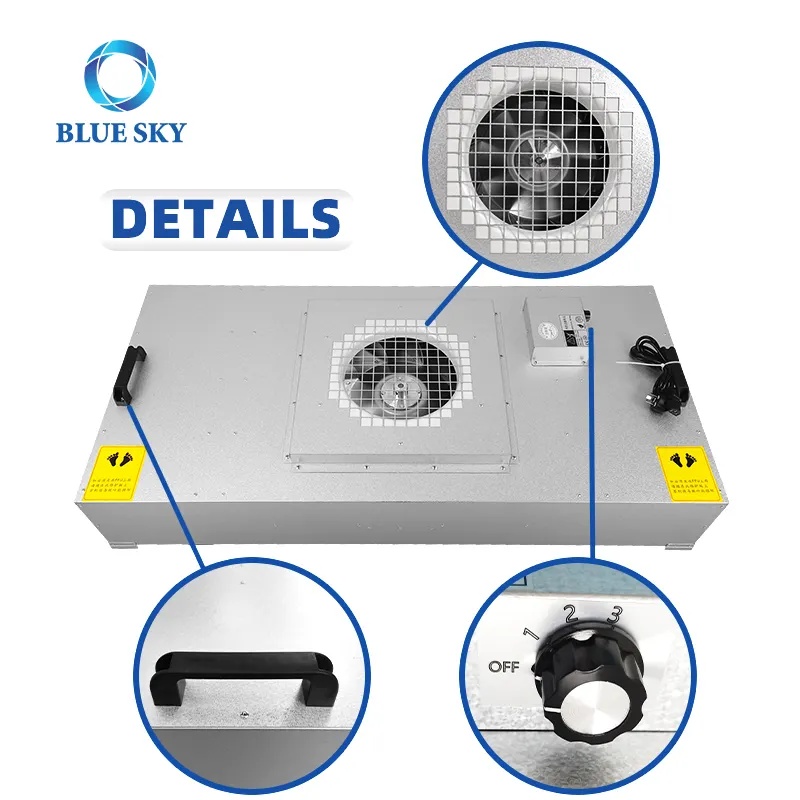 Оборудование для очистки воздуха Очиститель воздуха для чистых помещений Вытяжной вентилятор с ламинарным потоком FFU Вентиляторный фильтр с HEPA-фильтром