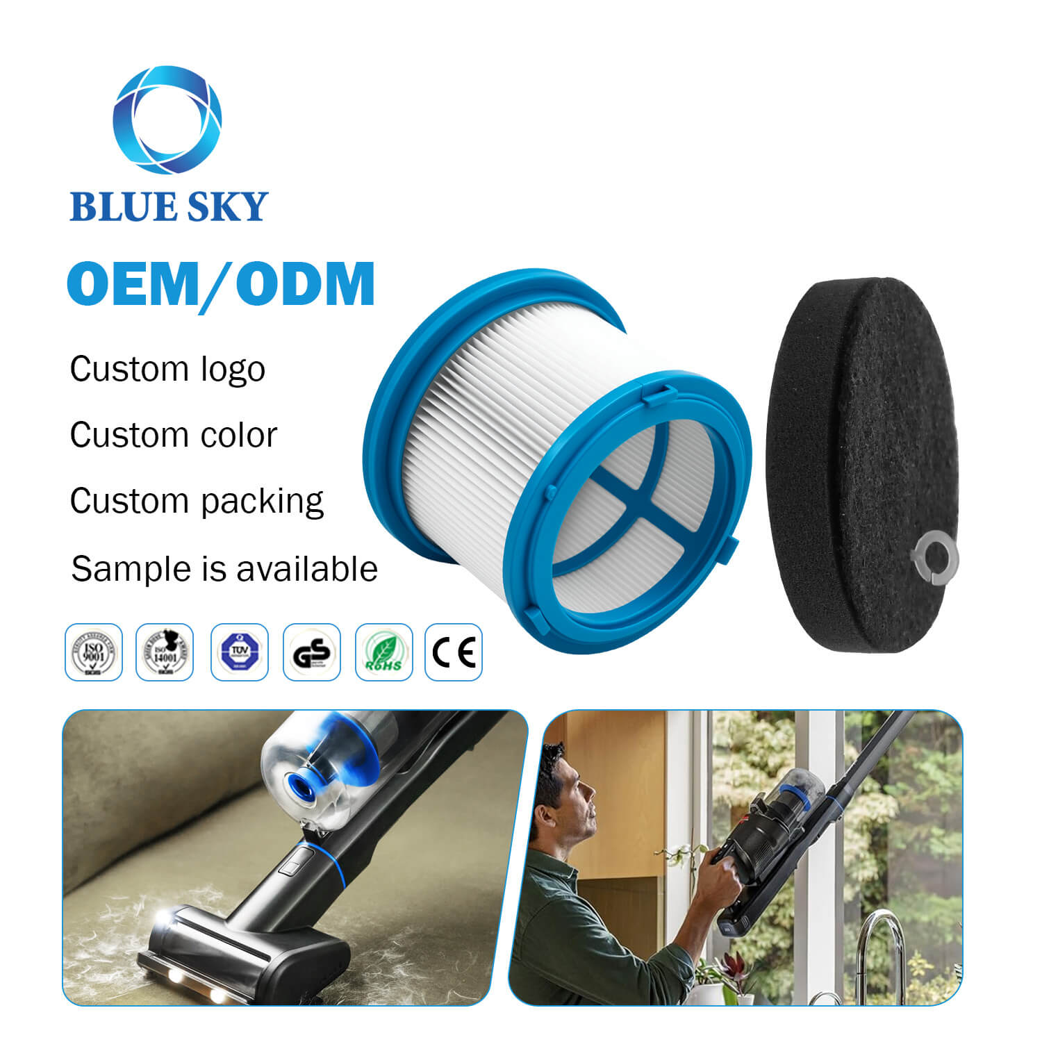 1646969 1646970 Сменный фильтр HEPA и пенопластовая прокладка для пылесосов Bissell PowerClean FurGuard 280 Вт и FurFinder 200 Вт, модели 4039/4052