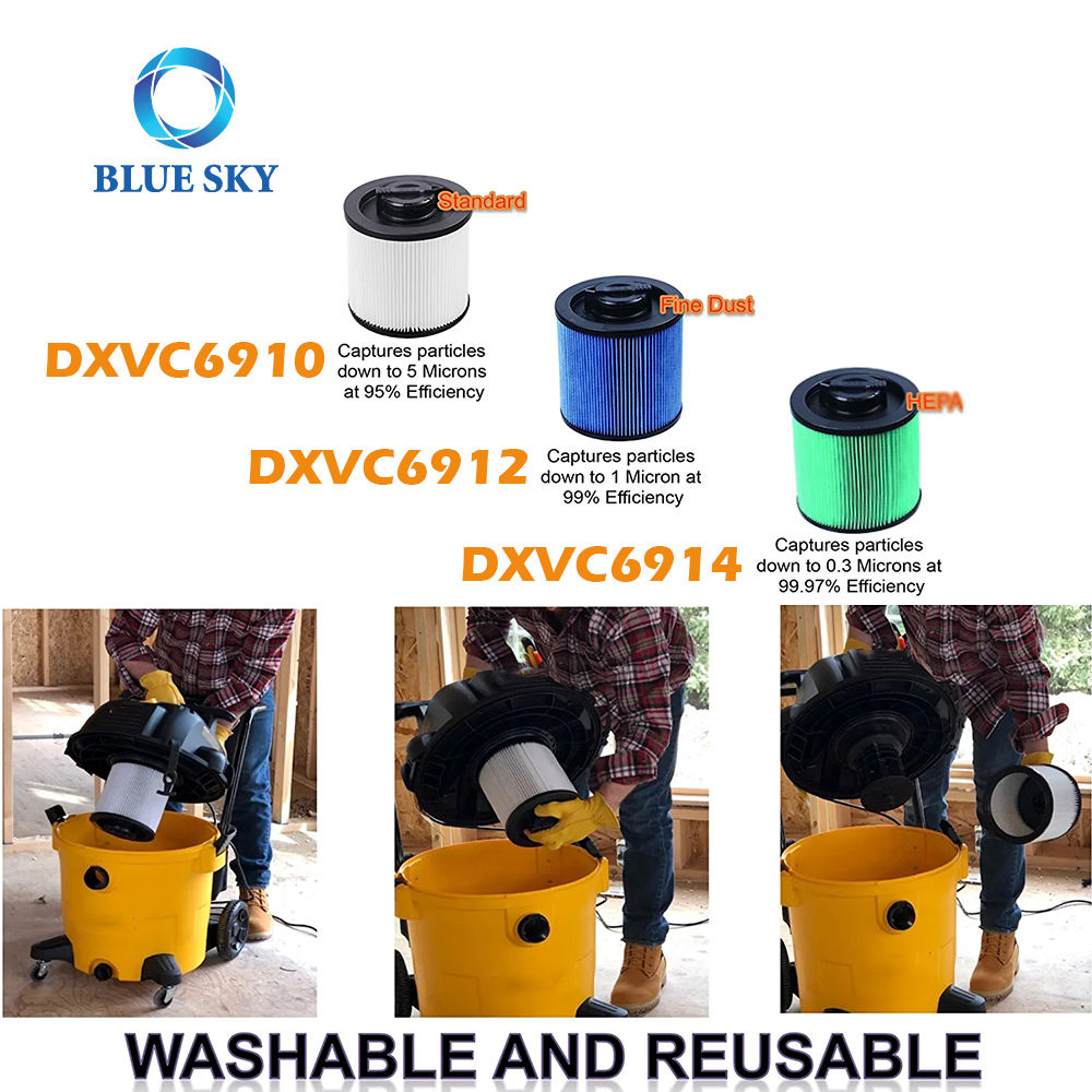 Фильтр DeWalt DXVC4001 DXVC4002 DXVC4003 DXVC6910 DXVC6912 DXVC6914 подходит для пылесоса Dewalt 4-5 6-16 галлонов, часть для влажного и сухого пылесоса