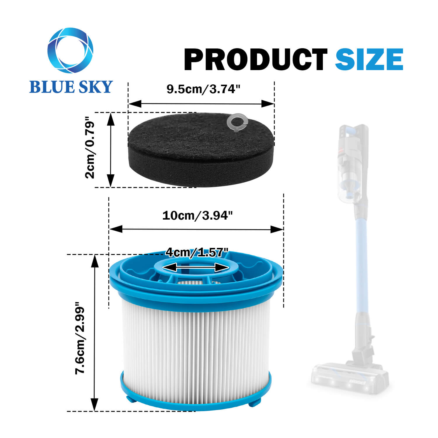 1646969 1646970 Сменный фильтр HEPA и пенопластовая прокладка для пылесосов Bissell PowerClean FurGuard 280 Вт и FurFinder 200 Вт, модели 4039/4052